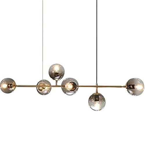 Suspension laiton or haut de gamme et lustre rétro 6 lumières CNCNSH
