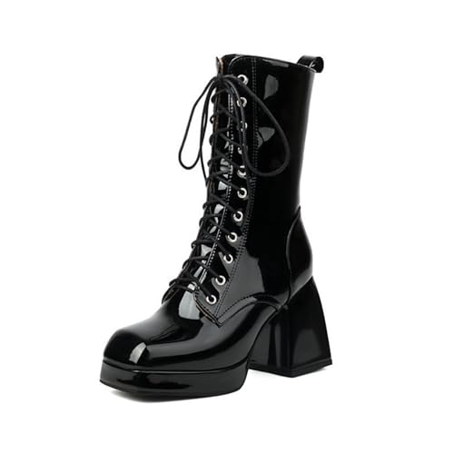Bottes de mode pour femmes talons hauts 9cm bout carré hiver