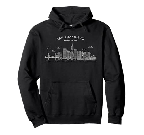 San Francisco Skyline Golden Gate Bridge California Gift Pullover Hoodie