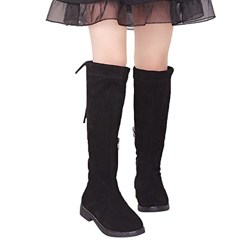 Girls Knee High Boots with Low Heel Suede Boots Cowboy Boots Breathable Winter Boots for Toddler/Litter Kid/Big Kid2