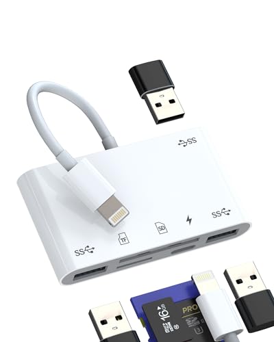 Adattatore da Lightning a USB TF SD 6 in1 lettore di schede micro SD OTG cavo di ricarica per Apple iPhone iPad cavo splitter per fotocamera visualizzatore di memoria flash drive mouse tastiera