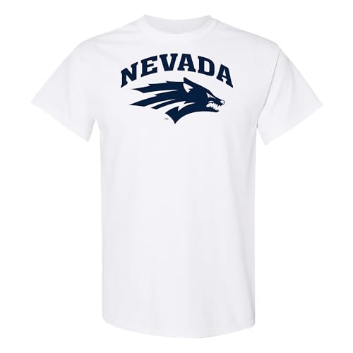 UGP Campus Apparel AS1008 - University of Nevada Wolf Pack Arch Logo - Sports Team T Shirt - Small - White