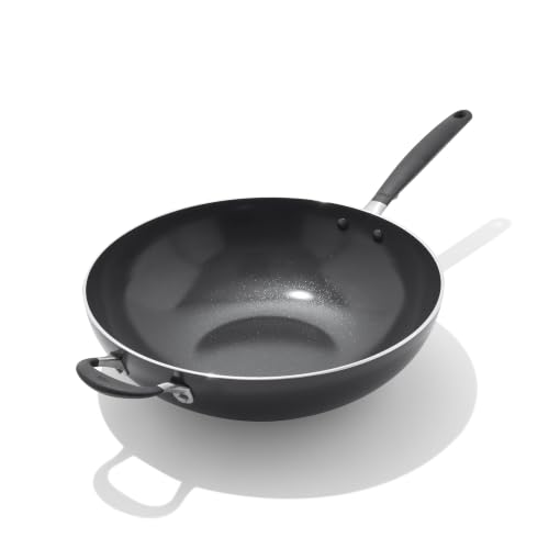 Image of OXO 14 inch Non-Stick Every Day Wok Pan, BPA-Free Silicone Handle, Stir-Fry Skillet, Dishwasher & Oven Safe, Black