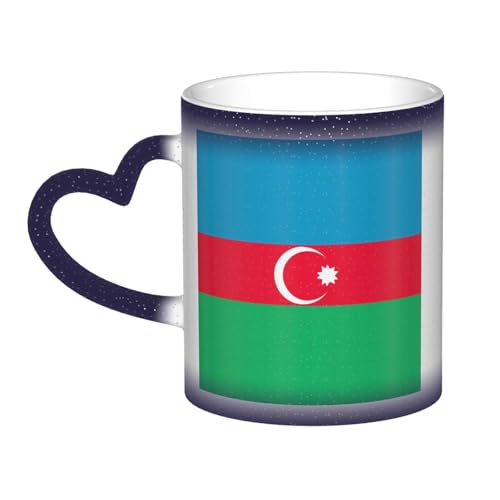 Kingww Mug magique avec drapeau de l'Azerbaïdjan 325 ml – Une expérience de boisson qui change de couleur avec la température