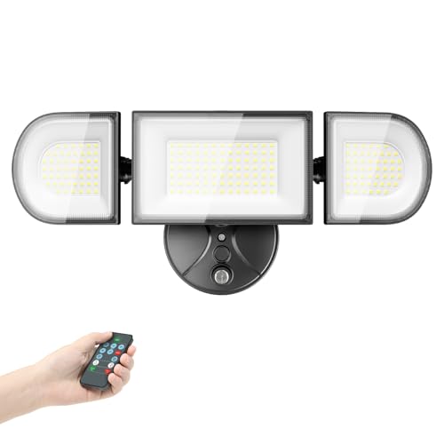 iMaihom 130W Dusk to Dawn Outdoor Lighting,13000LM Flood Lights Outdoor with Remote Control,IP65 Waterproof Lights Fixture,2Modes 3 Adjustable Heads Photocell Lamp for Garage Patio Yard