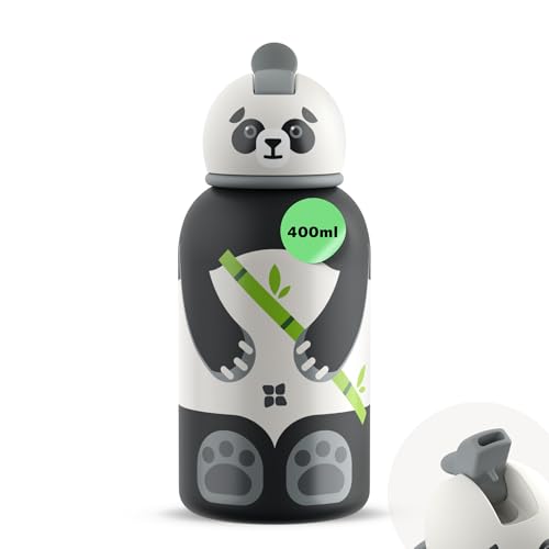 waterdrop Baby Drinkfles Inox 400ml Geïsoleerde Peuter Fles Lekvrij BPA-vrij Met Rietje Kindvriendelijk Voor School Peuterdagverblijf Buiten Spelen Reizen Drinken Koel Warm