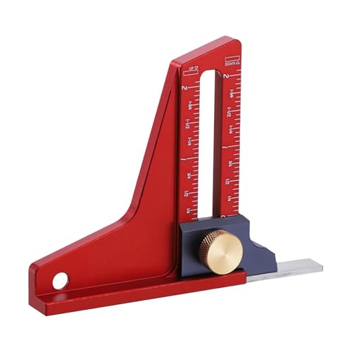 Table Saw Height Gauge - Woodworking Height Gauge Depth Measurement Tools | Aluminum Alloy Depth Gauge Woodworking Tool Setting Gauge | Dual Scales Height Tool for Ruler Trimming Machine Adjustment