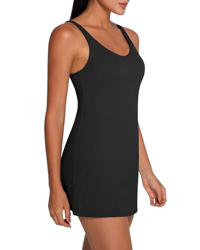 Womens Tennis Dress with Built in Easy Peezy Shorts Open-Back3