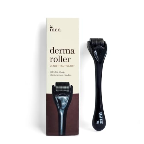 ForMen Derma Roller For Hair Growth 0.5 mm with 540 Titanium Needles | Repairs Damaged Hair, Activates Hair Follicles | For Hair Fall & Hair Thickening | Reduces Acne Scars | Safe & Effective To Use