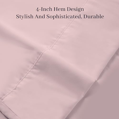 HBHLFZ King Flat Sheet - Ultra Soft Polyester Top Sheet - Hotel Quality Bed Sheets - Comfortable Wrinkle-Free - Easy to Care for - 1 King Flat Sheet Only(King,Light Pink)