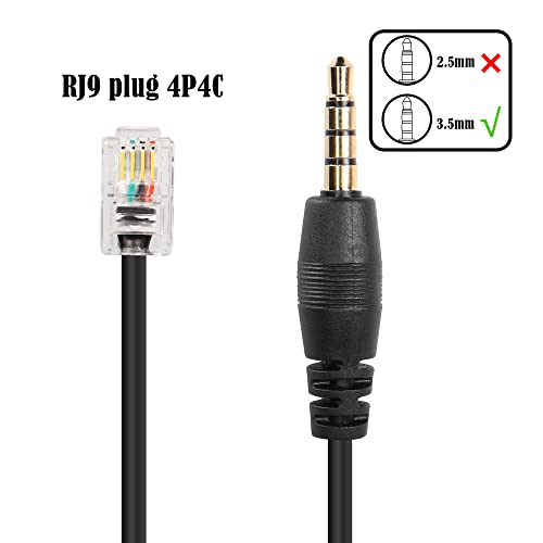 GINTOOYUN 2 Pcs RJ9 to 3.5mm Audio Jack Cisco Telephone Cable RJ9 4P4C to 3.5mm Audio Male Plug Fixed Cisco Telephone Cable for Fixing Telephone Sets,Earphones,etc(32.6Inch)