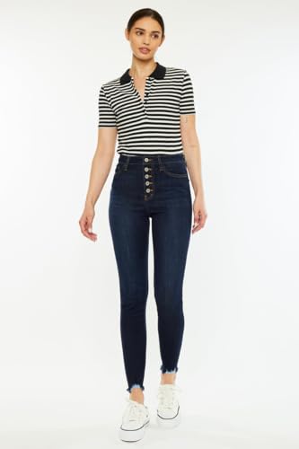 SALT TREE Kan Can Women's High Rise Button Fly Super Skinny Jeans - kc72733