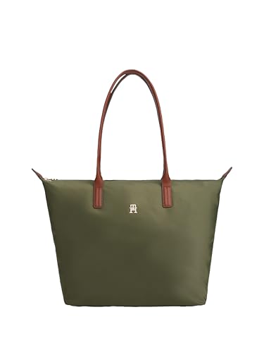 Tommy Hilfiger Bolsa Popette grande com zíper, Verde caçador, One Size