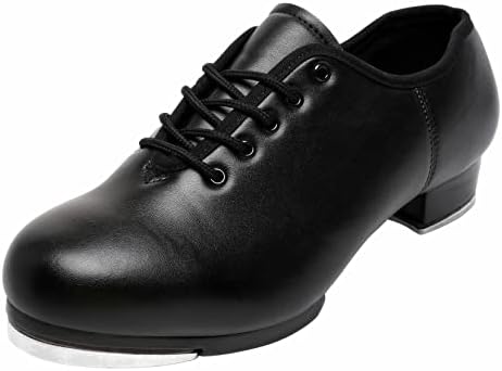 Child Jazz Tap Shoes Split Sole Dance for Girls and Boys (Toddler/Little Kid/Big Kid) (3 Big Kid Black