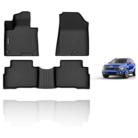 KELCSEECS Floor Mats Custom for 2025 2024 2023 Kia Sportage Hybrid Not Fit Plug-in Hybrid Car Mats All Weather Mats Heavy Duty Front& Rear Row Floor Liners Black Kia Sportage Hybrid Accessories Cover