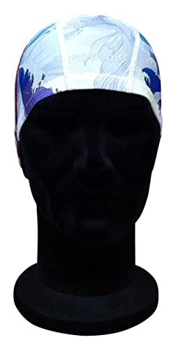 Blue Reef Stunning Asian Oriental Art Inspired Graphic Designs Spandex Elasticated Pull On Swim Cap For All Ages 3+ Years (Siamese Fighter White) - Image 3