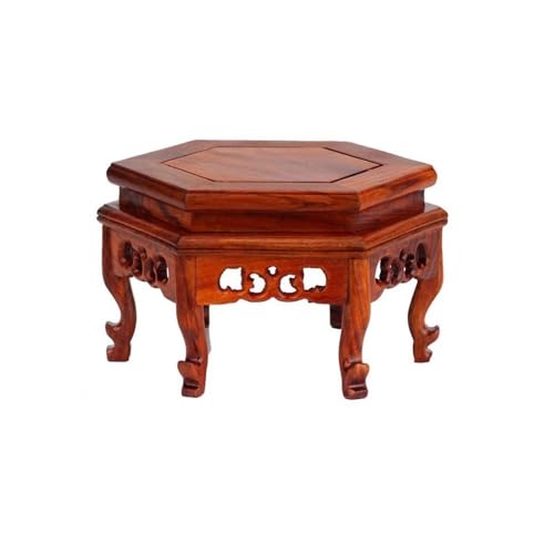 Base de bonsaï et socle hexagonal en bois, présentoir décoratif