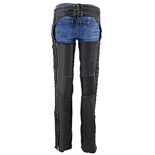 Image of Milwaukee Leather Premium Leather Motorcycle Riding Chaps for Women Bikers