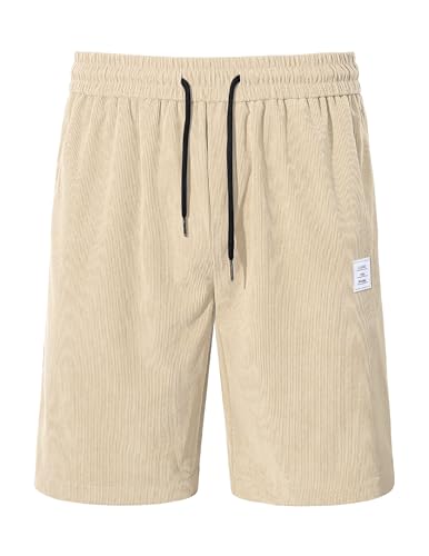 TARAINYA Corduroy Kurze Hosen Herren Baumwolle Kordelzug Shorts Herren Sommer Stretch Freizeitshorts mit Taschen – Bild 3