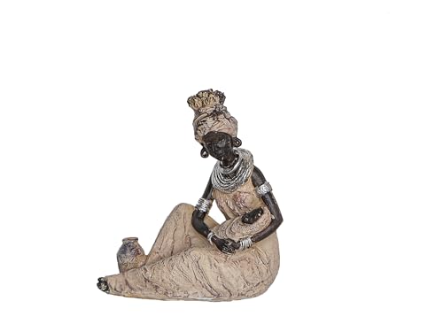 FIGURA RESINA AFRICANA C/BEBE