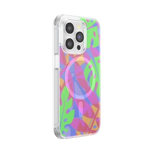 PopSockets Hülle für iPhone 14 Pro, MagSafe-kompatibel, kabelloses Laden, Fallschutz, Boca Palms Pink – Ansicht 2