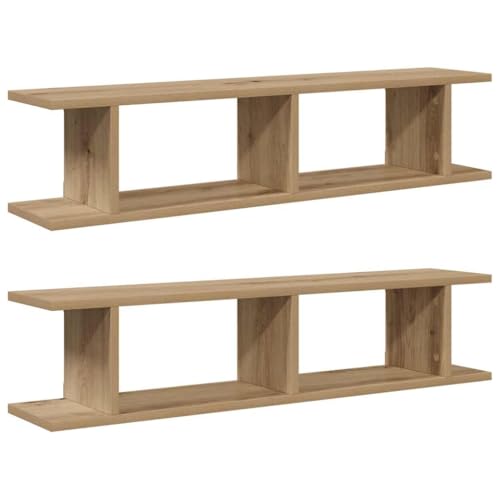 vidaXL Étagères murales 2 pcs chêne Artisanal 90x18x20 cm, étagère Flottante, étagère de...