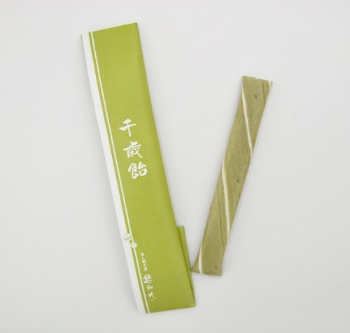 千歳飴 (千歳あめ)1本 緑色 宇治抹茶 七五三 のし袋付 新のし