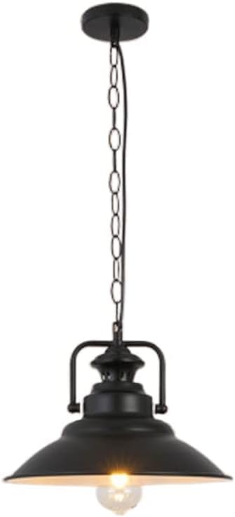 Suspension industrielle vintage luminaire suspendu noir pour salle à manger et hall