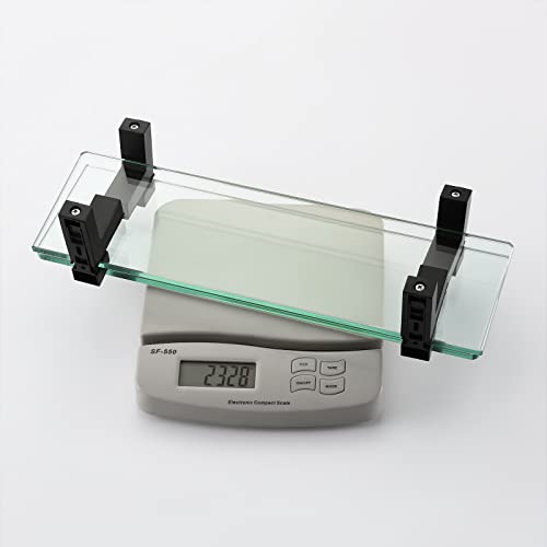 Kes Glass Shelves For Bathroom 2 Pack, 15.8 Inch Tempered Glass Floating Shelves Wall Mount Matte Black, Bgs3201S40-Bk-P2 #TOP7