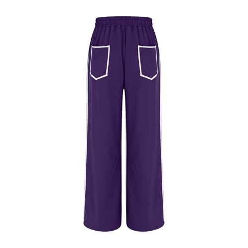 Image of Barrel Pants Women Casual Cargo Wide Leg Baggy Sweatpants Drawstring High Waisted Lounge Palazzo Pants with Pockets