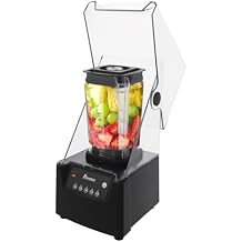 Commercial Blender, 120V 2600W 1.8L Mixed Drink Maker Machine, Fruit Juicer Ice Smoothie Mixer with Shield Quiet Sound Enclosure for Puree,Fruit Juices