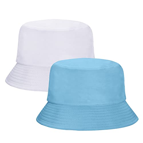 Image of Rosoz 1 & 2 Pack Bucket Hat for Women Men Summer Travel Beach Sun Hat Outdoor Cap Unisex Bucket Hats