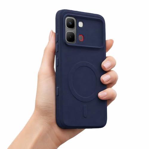 Image of Back Cover Infinix Note Edge 5G | MagFit Ring Design (Non-Magnetic) | Shockproof Case | Anti-Slip Grip | Raised Camera Edges | Slim Protective Case for Infinix Note Edge 5G (Steel Blue)
