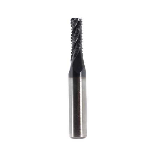 Image of Roughing End Mill JESTUOUS HSS Square Nose 4 Flute Fine Tooth Bit 3 /8 inch Shank Dia. 3 /4 inch Flute Length for Milling Metal Steels,1 Piece