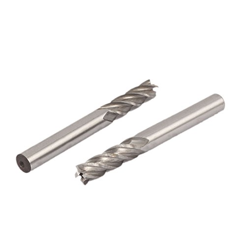 Image of uxcell 1 /4 Inch Cutting Dia 4 Flutes Straight Shank HSS-AL End Mill Router Bit 2pcs