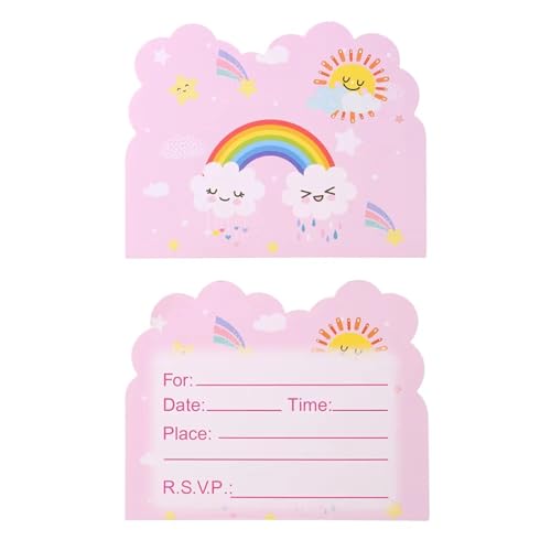 20PCS Rainbow Birthday Party Invitations - The Perfect Celebration Game for Boys and Girls - The Ideal Choice for Birthday Parties - Birthday Invitations