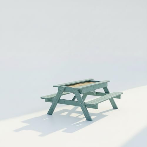 Table de pique-nique en bois pour enfant AMATA avec bac à sable intégré