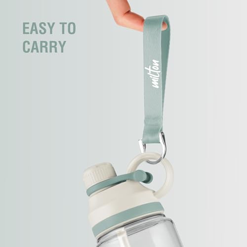 Image of MILTON Fuel 1000 Sipper Water Bottle 1 Litre | BPA Free Plastic Water Bottle for Adults | 100% Leak Proof | Removable Straw | Gym Bottle | Sports & Office Use | 997ml, White