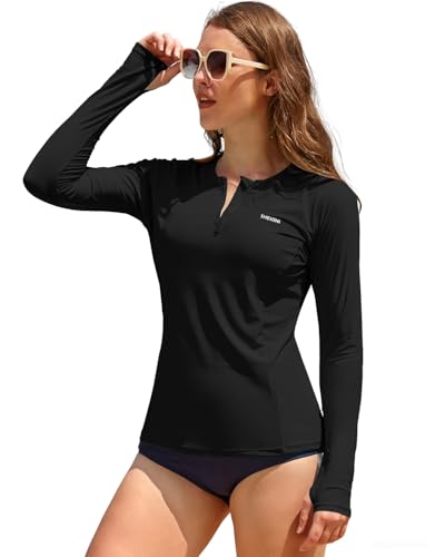 Protection UV UPF 50+ avec ce maillot de bain zippé manches longues pour femme active