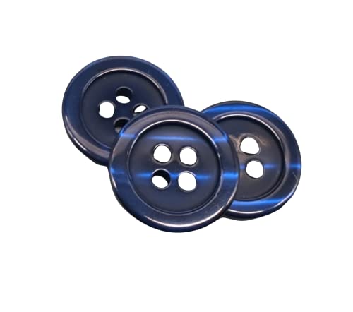 50 Botones de Nacar - 5 medidas y 11 colores a escoger - Fabricado y Enviado desde España (Azul Marino, 15 mm) Cover