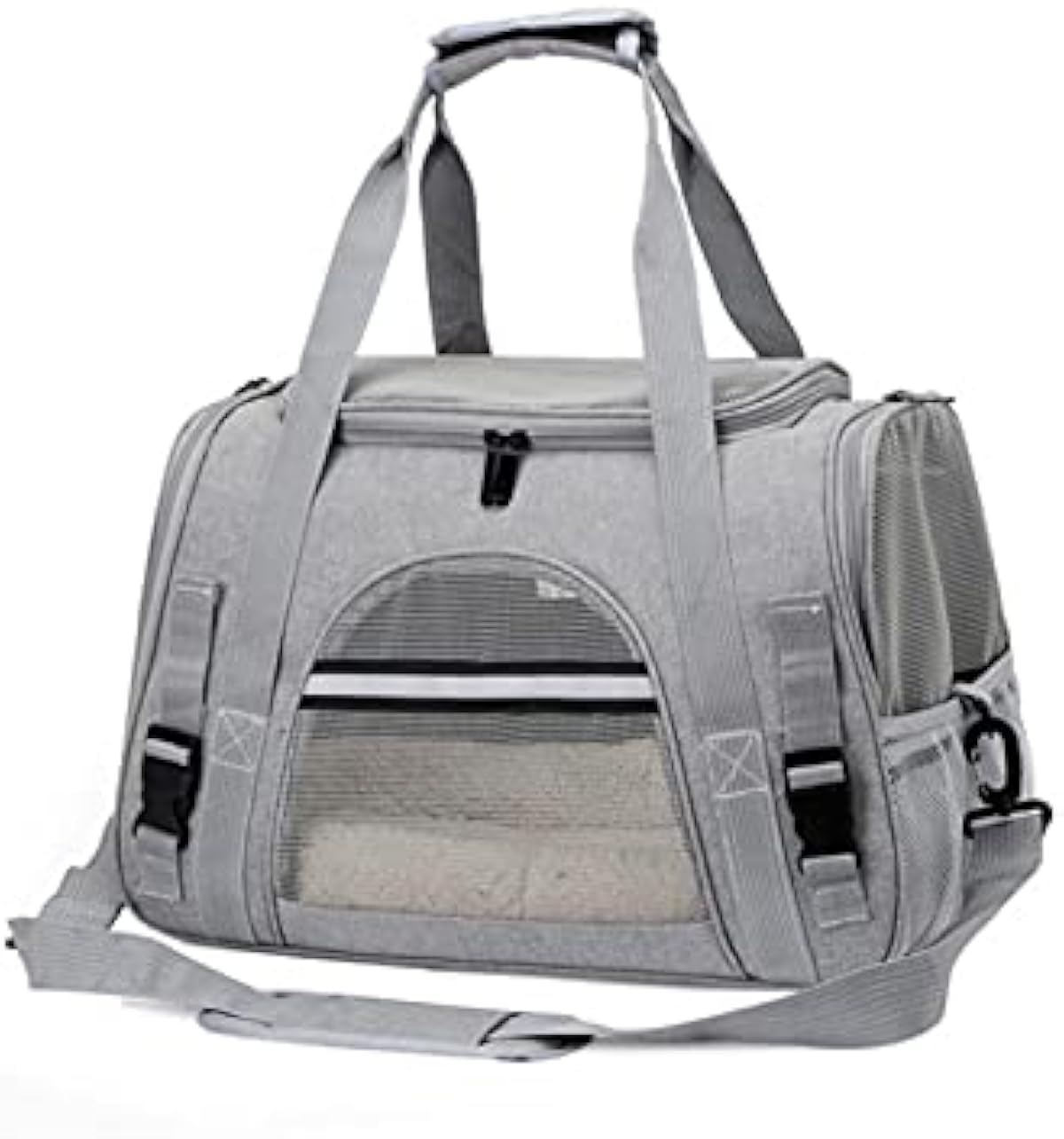 在庫処分 Xtzj 大型折りたたみ式航空会社承認された柔らかい編まれたペットキャリア 携帯用車の電車の旅行猫のキャリア3猫の犬とポンドの小動物のための取り外し可能なパッドとメッシュポケットが付いている 通販定価 Www Littleshopp Com