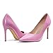 Elisabet Tang Women's High Heels Pumps Closed Pointed Toe Stiletto 4inch Heels Classic Office Special Dressy Wedding Pump Shoes Pink Patent 9