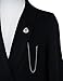 YYBONNIE Lapel Chain for Men Brooch with Hanging Chain Costume Pin Suit Shirt Tuxedo Stud Collar Lapel Pin Men's Accessories (Silver Chain&Alloy Rose)