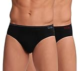 Suave algodón Dim Basics Hombre Slip, Negro (Negro Detalle Azul/Rojo 8UC), X-Large (Tamaño del Fabricante: 5) (Pack de 2)