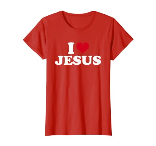 I Love Jesus I Heart Jesus T-Shirt, Women, Red, 3X-Large