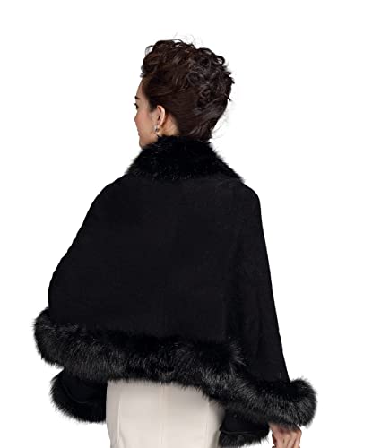Obosoyo Women's Pashmina Shawl Cloak Cape Shawls and Wraps for Evening Dresses Shawl Wrap Cape Bridal Wedding Party Winter4