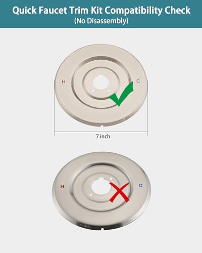 Image of Shower Faucet Trim Kit Compatible with Moen Fit Chateau Valve Only, Pull-on Push-off Design Knob Handle, Brushed Nickel