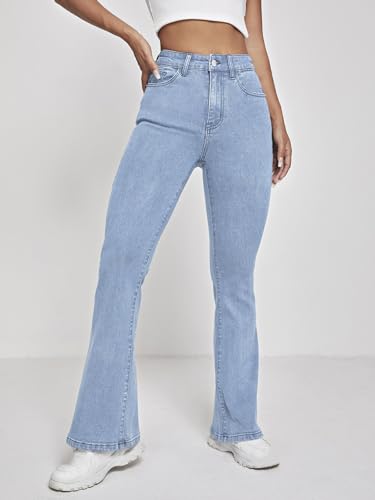 Image of TOPLOT Women's Jeans | Bootcut Fit Design | Trendy Fashion Stylish Look Structure |Regular Pant Baggy High Waist | Comfortable Wear | Easy Movement Fit | Casual & Everyday Wear (5155)