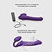 Strap-on con 3 motores de vibración independientes – control remoto inalámbrico – silicona flexible – recargable e impermeable – experiencia en pareja – Strap-On-Me (Morado, M)