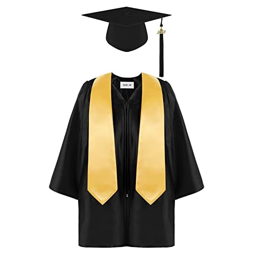 Conjunto de boné e vestido infantil infantil unissex para pré-escola, jardim de infância, formatura, xale, borla, preto, vermelho, roxo 1, Preto, 6-8 Years